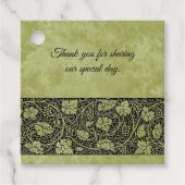 ヴィンテージウェディングビクトリアンブドウつる植物葉 フェイバータグ (正面)