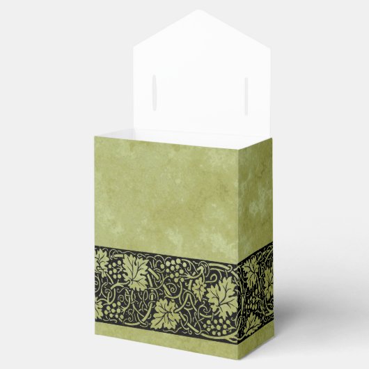 ヴィンテージウェディングビクトリアンブドウつる植物葉 フェイバーボックス (オープン)