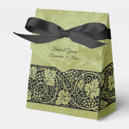 ヴィンテージウェディングビクトリアンブドウつる植物葉 フェイバーボックス