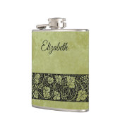 ヴィンテージウェディングビクトリアンブドウつる植物葉 フラスク (左)