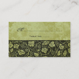 ヴィンテージウェディングビクトリアンブドウつる植物葉 プレイスカード