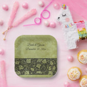 ヴィンテージウェディングビクトリアンブドウつる植物葉 ペーパープレート (パーティー)