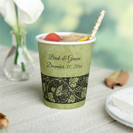 ヴィンテージウェディングビクトリアンブドウつる植物葉 紙コップ