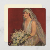 ヴィンテージウェディングビクトリアン、花嫁ブライダルポートレート (正面/裏面)