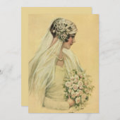 ヴィンテージウェディングビクトリアン、花嫁ブライダルポートレート (正面/裏面)