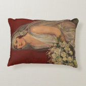 ヴィンテージウェディングビクトリアン、花嫁ブライダルポートレート アクセントクッション (裏面)