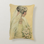 ヴィンテージウェディングビクトリアン、花嫁ブライダルポートレート アクセントクッション (裏面(縦))
