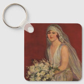 ヴィンテージウェディングビクトリアン、花嫁ブライダルポートレート キーホルダー (正面)