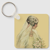 ヴィンテージウェディングビクトリアン、花嫁ブライダルポートレート キーホルダー (正面)