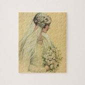 ヴィンテージウェディングビクトリアン、花嫁ブライダルポートレート ジグソーパズル (縦)