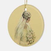 ヴィンテージウェディングビクトリアン、花嫁ブライダルポートレート セラミックオーナメント (左)