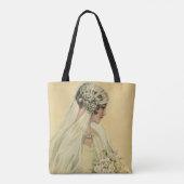 ヴィンテージウェディングビクトリアン、花嫁ブライダルポートレート トートバッグ (裏面)