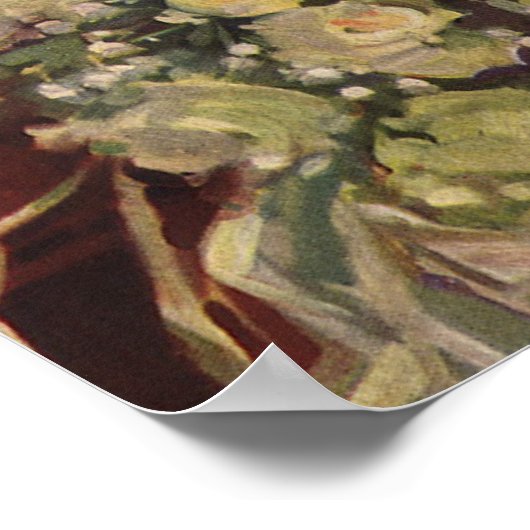 ヴィンテージウェディングビクトリアン、花嫁ブライダルポートレート ポスター (角)