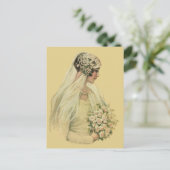 ヴィンテージウェディングビクトリアン、花嫁ブライダルポートレート ポストカード (スタンド正面)