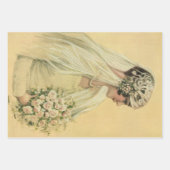 ヴィンテージウェディングビクトリアン、花嫁ブライダルポートレート ラッピングペーパーシート (正面3)