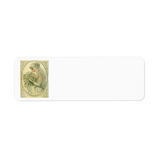 ヴィンテージウェディングビクトリアン、花嫁ブライダルポートレート ラベル (正面)