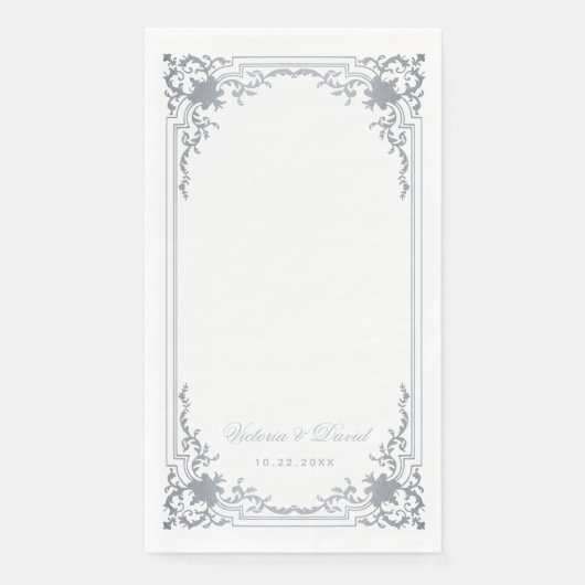 ヴィンテージウェディングフェイクシルバーグレイエレガントスクリプト (正面)