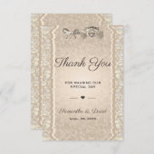 ヴィンテージウェディングフライトサンキューラグジュアリー王室の サンキューカード (正面/裏面)