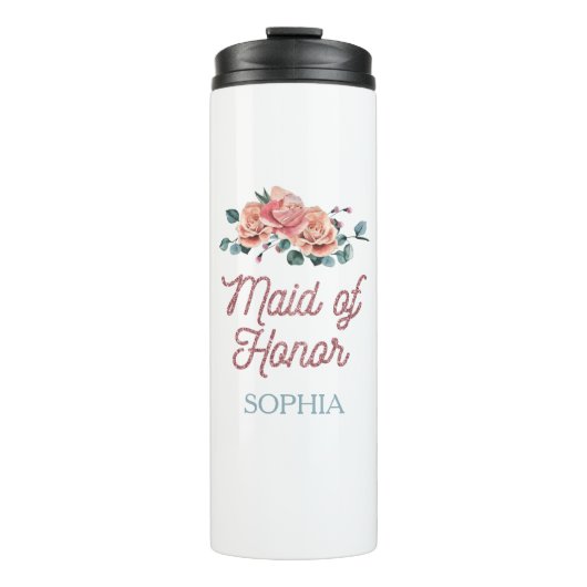 ヴィンテージウェディングフラワーズメイド・オブ・オーナー(花嫁付き添い人)熱タンブ タンブラー (正面)