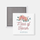 ヴィンテージウェディングフラワーメイド・オブ・オーナー(花嫁付き添い人)マグネット マグネット (正面/裏面)