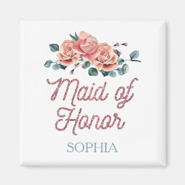 ヴィンテージウェディングフラワーメイド・オブ・オーナー（花嫁付き添い人）マグネット マグネット