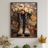 ヴィンテージウェディングフローラカウボーイブーツデコパージュ 薄葉紙