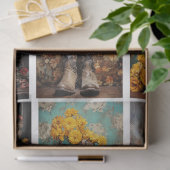 ヴィンテージウェディングフローラカウボーイブーツデコパージュ 薄葉紙 (ギフト)