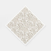 ヴィンテージウェディングフローラホワイトレース スタンダードランチョンナプキン (角)