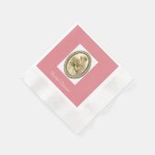 ヴィンテージウェディングブエレガントレッジピンクブライダルシャワー 縁ありカクテルナプキン (角)