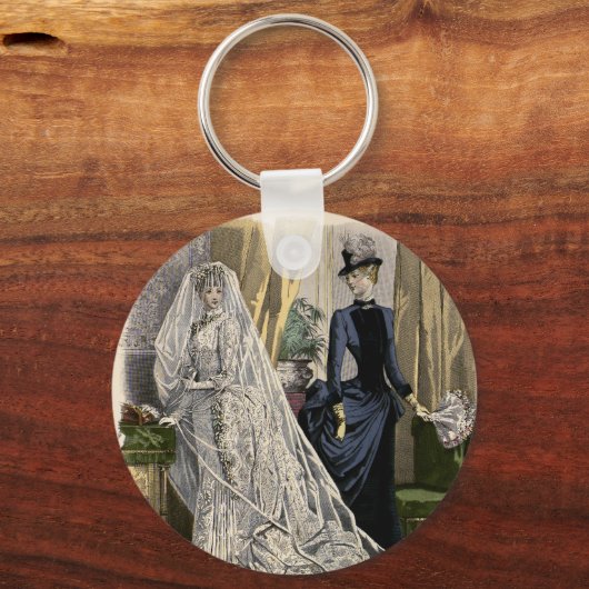 ヴィンテージウェディングブライダルポートレートビクトリアンブライド キーホルダー (裏面)