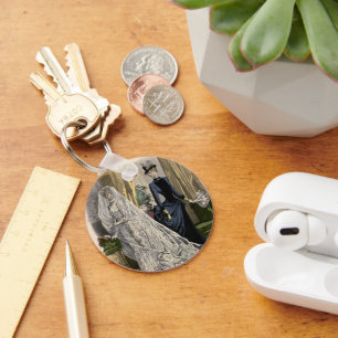 ヴィンテージウェディングブライダルポートレートビクトリアンブライド キーホルダー