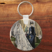 ヴィンテージウェディングブライダルポートレートビクトリアンブライド キーホルダー (正面)