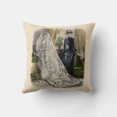 ヴィンテージウェディングブライダルポートレートビクトリアンブライド クッション (裏面)