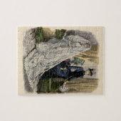 ヴィンテージウェディングブライダルポートレートビクトリアンブライド ジグソーパズル (横)