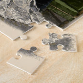 ヴィンテージウェディングブライダルポートレートビクトリアンブライド ジグソーパズル (側面)