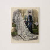 ヴィンテージウェディングブライダルポートレートビクトリアンブライド ジグソーパズル (縦)