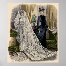ヴィンテージウェディングブライダルポートレートビクトリアンブライド ポスター
