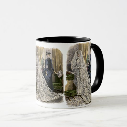 ヴィンテージウェディングブライダルポートレートビクトリアンブライド マグカップ (正面右)