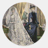 ヴィンテージウェディングブライダルポートレートビクトリアンブライド ラウンドシール (正面)