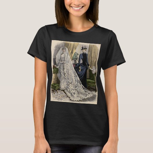 ヴィンテージウェディングブライダルポートレートビクトリアンブライド Tシャツ (正面)