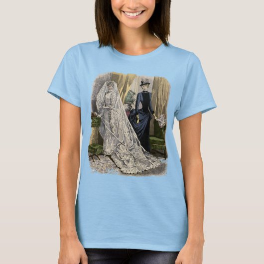 ヴィンテージウェディングブライダルポートレートビクトリアンブライド Tシャツ (正面)