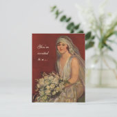 ヴィンテージウェディングブライド、ブライダルシャワーパーティー 招待状 (スタンド正面)