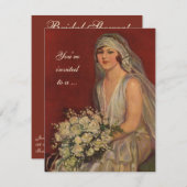 ヴィンテージウェディングブライド、ブライダルシャワーパーティー 招待状 (正面/裏面)