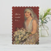 ヴィンテージウェディングブライド、ブライダルシャワーパーティー 招待状 (スタンド正面)