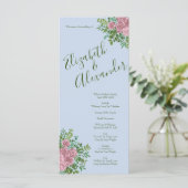 ヴィンテージウェディングブルーピンクフローラ メニュー (スタンド正面)