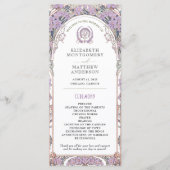 ヴィンテージウェディングプログラムアイボリー、プラム&金ゴールド プログラム (正面)