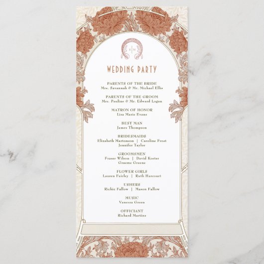 ヴィンテージウェディングプログラムアールヌーボーバイミュシャ プログラム (裏面)