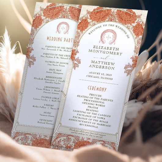 ヴィンテージウェディングプログラムアールヌーボーバイミュシャ プログラム