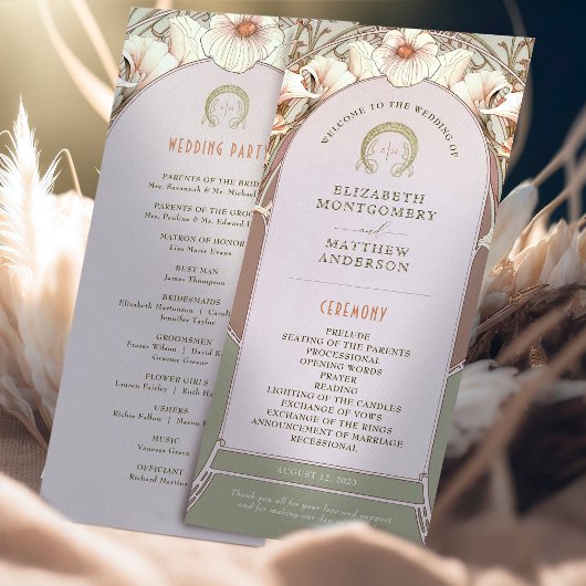 ヴィンテージウェディングプログラムアールヌーボーバイミュシャ プログラム