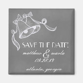 ヴィンテージウェディングベル「日付を保存」磁石 マグネット (正面)